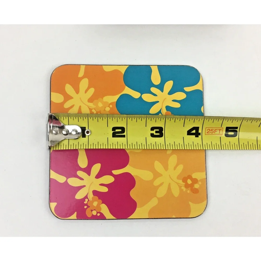 Pier One Pier 1 Hawaiin Coasters Groovy Aloha Floral Corkbacked Luau Lot of 4